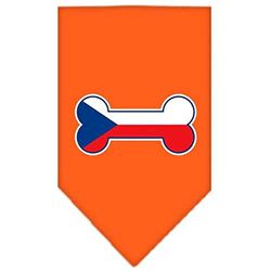 Mirage - Bandana para Perro, diseño de Bandera de la República Checa con diseño de Hueso, Grande, Color Naranja