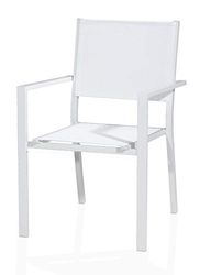VERDELOOK Krzesło z podłokietnikami z aluminium "linia sardynia" białe 57 x 58 x 87 cm