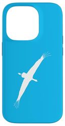 Silhouette bianca di volo dell'uccello di vettore della cicog Custodia per iPhone 14 Pro
