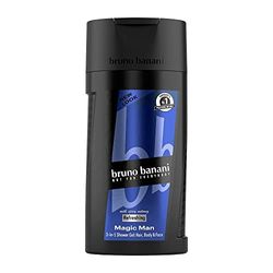 Bruno Banani Magic Man Gel Doccia Gel Doccia 3 in 1 per Corpo Capelli e Viso con Fragranza Legnosa Uomo Fresca 250ml