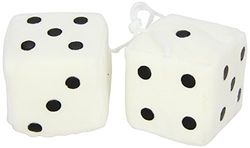 Sumex Dados10 Race Sport - Dadi Peluche Bianchi Decorativi, 7X7 cm