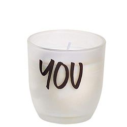 Spaas 6 Unscented Candles in Frosted Glass, 25 Hours, You', White