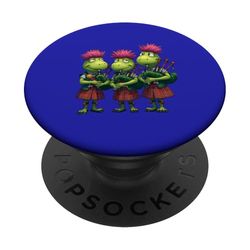 Bagpipers for Burns Supper Thistles Scottish Thistles Wearing Plaid PopSockets PopGrip Adhesivo