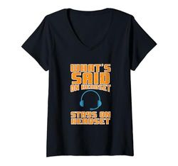 Mujer Funny Dispatcher What Said On Headset Stays On Headset Camiseta Cuello V