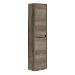 Móvel lavatório Dakota, coluna de casa de banho 2 portas acabamento em cor Nordik 30 x 140 x 25,5 cm