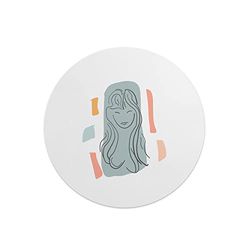 Questo Casa, Digitalt tryck runt musmatta, halkfri undersida för kontor och hem, diameter: 22 cm
