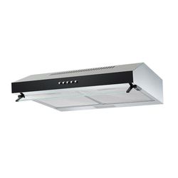 Hotte aspirante Respekta à encastrer/Hotte aspirante à encastrer de 60 cm/Boîtier en métal avec façade en verre noir/Fonction d'extraction et de recyclage de l'air / CH16060SGB / B / 60-68 dB