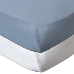 Babycalin - set van 2 hoeslakens, wit/hemelsblauw, 70 x 140 cm