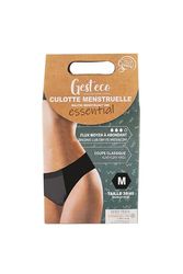 GEST ECO - Culotte Menstruelle - Anti-Fuite - Protection Jour et Nuit Règles Abondantes - Incontinence - pour Femme et Jeunes (Unisexe) - Lavables - Couleur Noir - Taille M