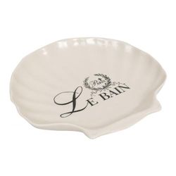 Biscottini Porta saponetta in Porcellana 21x20x4 cm a Conchiglia - Porta saponetta Bagno e Cucina - Svuotatasche Ingresso - Portasapone Bagno