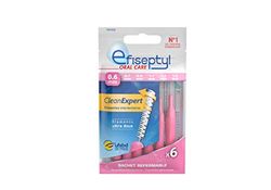 Efiseptyl - Brossettes Interdentaires Clean Expert 0,6mm - Sachet Refermable - Avec Traitement Antibactérien - Sachet de 6 Brossettes