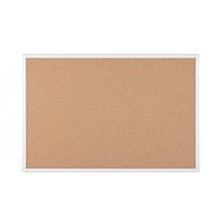 Bi-Office - Tablero de corcho con protección antimicrobiana, marco de aluminio anodizado blanco, 60 x 45 cm