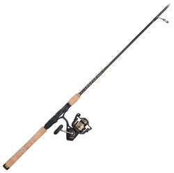PENN Battle III Canne à pêche et Moulinet de 2,1 m, 2 Cannes à pêche en Composite Graphite avec 6 moulinets, Durable, résistante à la Casse et légère, Noir/doré