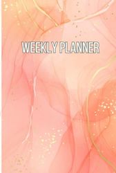 pink/orange Weekly and Monthly Planner, for office, Home,student & Teachters Not dated