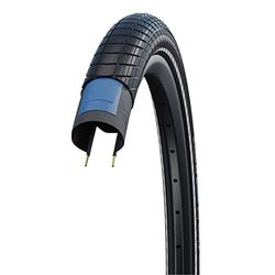 SCHWALBE 11100304, Big Apple Perf, RaceGuard Unisex Adulto, Nero/Banda Reflex, 20 x 2,00 (50-406)