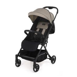 Foppapedretti Voilà Compacte kinderwagen, 0-22 kg (0-4 jaar), 1-handsluiting, zelfstaande, verstelbare rugleuning, draagbaar, opbergdoos, aluminium frame, zand