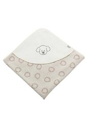 Sterntaler Serviette de Bain à Capuche 80 x 80 cm Chien Lucky - Serviette de Bain avec Broderie - Serviette de Bain pour bébé avec Capuche en Coton Absorbant - Écru