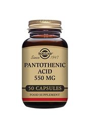 Solgar Pantothenic Acid 550 mg Vegetable Capsules - Pack of 50 - Reduces Tiredness and Fatigue - For Daily Use - Vegan and Gluten Free