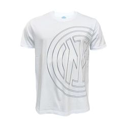 Inter T-Shirt Oversized Logo Bianca Camiseta Hombre, Turquesa, S Unisex Adulto