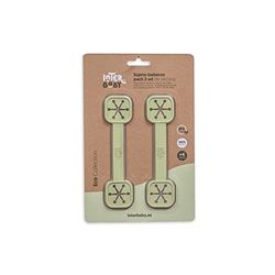 Interbaby - Pack 2 Sujeta Baberos Bebe Silicona | Para Bebes, Útil para Pañuelos, Servilletas | Sujeta Babero Silicona Cómodo, Sencillo, Sin BPA | Verde Oliva