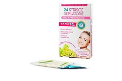 Satinex, 24 Strisce Depilatorie Viso e Parti Delicate, Strisce Depilatorie Pronte per L'Uso con Olio di Semi di Uva, Depilazione Donna, Confezione con 2 Salviette Post Depilazione con Aloe Vera