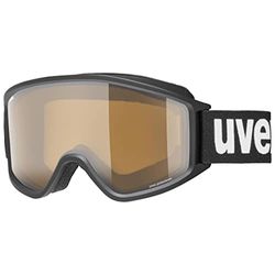 Uvex g.gl 3000 P, occhiali da sci unisex, polarizzato, campo visivo ampliato, privo di appannamenti, black matt/brown-clear, one size