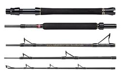 PENN Regiment III Boat 5pcs Travel, Fishing Rod, Spinning Rods, Sea - Boat Fishing, Saltwater Sea Fishing Rod - Portable Multi Piece, Protective Cordura Tube, Unisex, Black / Red, 2.13m