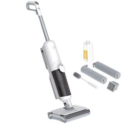Hoover HW5 Wet and Dry – Aspirador en seco y húmedo, sin Cable, función de fregado, Motor de Alta Potencia, Sistema de Doble Rodillo, 3 Modos, autolimpieza, Aspirador/fregona 2 en 1, 230 W [HW500]
