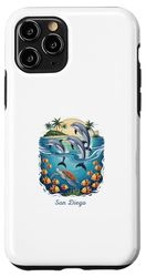 Dolphin Vacation City San Diego Beach Destination Case for iPhone 11 Pro