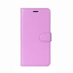 Carcasa de telefono for Galaxy J3 (2017) (versión de la UE) Litchi Texture Horizontal Flip Funda de Cuero con Soporte y Ranuras for Tarjetas y Billetera (Negro) (Color : Purple)