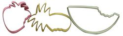 Zenker 44850 - Juego de 3 cortadores de galletas (piña, fresa, sandía), acero inoxidable