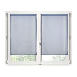 STOF - Pair of Half Curtains - Size 70 x 200 cm - 100% Polyester - Denim Colour - Monna Model - Glazed - Privacy and Transparency - Plain