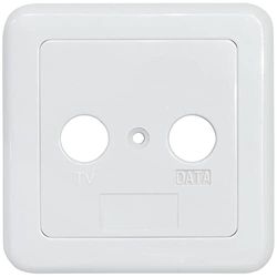 Axing TZU 2-11 - Cubierta para enchufe BSD 967 TV/DATA de dos piezas, color blanco