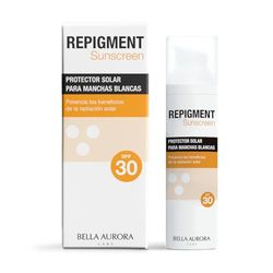 BELLA AURORA - Repigment SunScreen SPF 30 75 ml, protezione solare per pelli con deficit di pigmentazione, potenza benefici solari, riduce l'aspetto delle macchie bianche, con melitane e antiossidanti