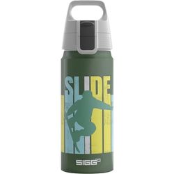 SIGG - Aluminium drinkfles voor kinderen - WMB One Slide - Geschikt voor koolzuurhoudende dranken - lekvrij - vederlicht - BPA-vrij - ClimatePartner gecertificeerd - Sport & School - Groen - 0,6 l