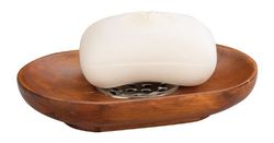 Wenko 17381100 Porte Savon Perosa en Bois de Noix