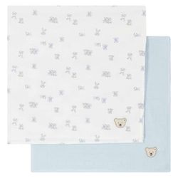 Steiff Uniseks babyluier set van 2 draagbare deken, helder wit, één maat, wit (bright white), Eén maat