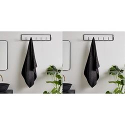 Catherine Lansfield Quick Dry Cotton Hand Towel Black (Pack of 2)