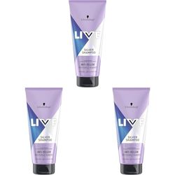 Schwarzkopf LIVE Purple Shampoo, Vegan, No Yellow, Purple Toning, Neutralising Shampoo for Brassy Blondes, 200ml (Pack of 3)