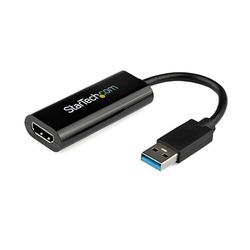 StarTech.com Adaptador USB 3.0 a HDMI - 1080p (1920x1200) - Adaptador Conversor Compacto de USB-A a HDMI para Monitor - Adaptador Gráfico Externo de Vídeo - Negro - para Windows Solamente (USB32HDES)