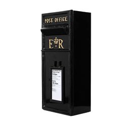 ACL Royal Mail Boîte aux lettres ER avec serrure – Design en fonte pour plus de durabilité – Fixation murale avec 4 trous pré-percés – Facile à installer – Verrouillable pour plus de sécurité – Noir
