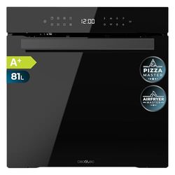 Cecotec Horno Integrable Pirolítico de 81L Bolero Hexa P506000 Glass Black A+. 11 Funciones con Airfryer Master, Pizza Master, 3D Cooking, Steam Base X2, Bajo Consumo, Fácil Limpieza, 5 Posiciones