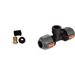 Gardena Purge Automatique de Accessoire pour Dérivation en T à Filetage Femelle 25 mm X 3/4" & Dérivation en T Femelle de Raccord pour Purgeur Automatique, Filetage Femelle 25 mm X 3/4"