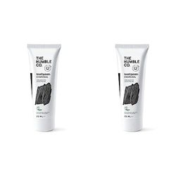 The Humble Co. Natural Fluoride Toothpaste (1 x75ml) | Charcoal | Eco-Friendly, Vegan for Your Everyday Oral Care - Dentist Approved - Prevents Bad Breath, Caries, Plaque (Pack of 2)