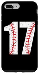 Custodia per iPhone 7 Plus/8 Plus Numero 17 Baseball 17 Numero Amante del Baseball Vintage Retro