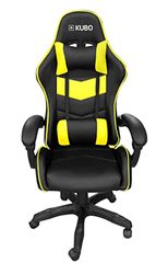 Silla Gamer - Ergonómica - Reposacabezas - Elevación Gas Nivel 4 - Máximo confort - Color: Amarillo -Peso Máximo de Hasta 130 kg - Kubo