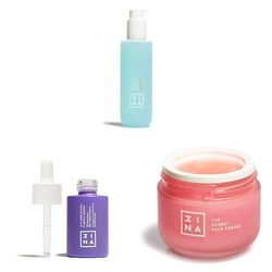 3ina Makeup - The Blue Cleanser + The Bakuchiol Purple Serum + The Sorbet Cream - Gel Limpiador Facial - Serum Antienvejecimiento Antimperfecciones - Crema Facial Hidratante - Vegan - Cruelty Free