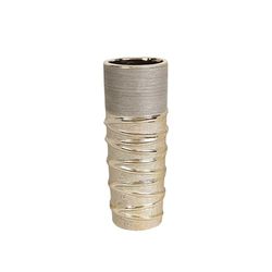 Romimex Vaas champagne keramiek 13 x 33 x 13 cm