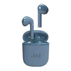 SBS JAZ SILK True Wireless Stereo in-ear hoofdtelefoon met oplaadhoes, geïntegreerde microfoon, voor muziek, oproepen, spraakassistent, 5 uur speeltijd, blauw
