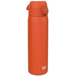 Ion8 Gourde Inox Léger, 600ml, Non Isolé, Anti-Fuite, Facile à Ouvrir, Verrouillage Sécurisé, Lavable au Lave-Vaisselle, Poignée de Transport, Durable, Acier Inoxydable, Orange